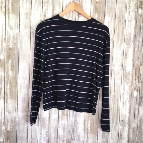 a new day Tops - A New Day Blue Striped Long Sleeve Blouse